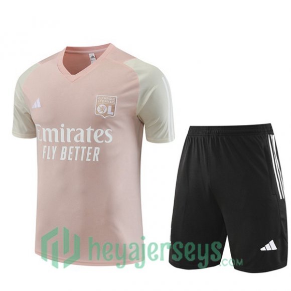 Lyon OL Training T Shirt + Shorts Pink 2023/2024