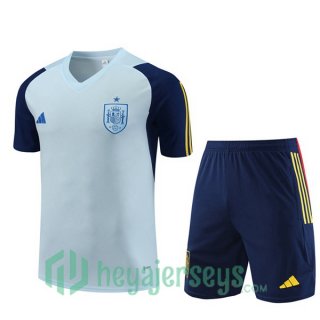 Spain Training T Shirt + Shorts Blue 2023/2024