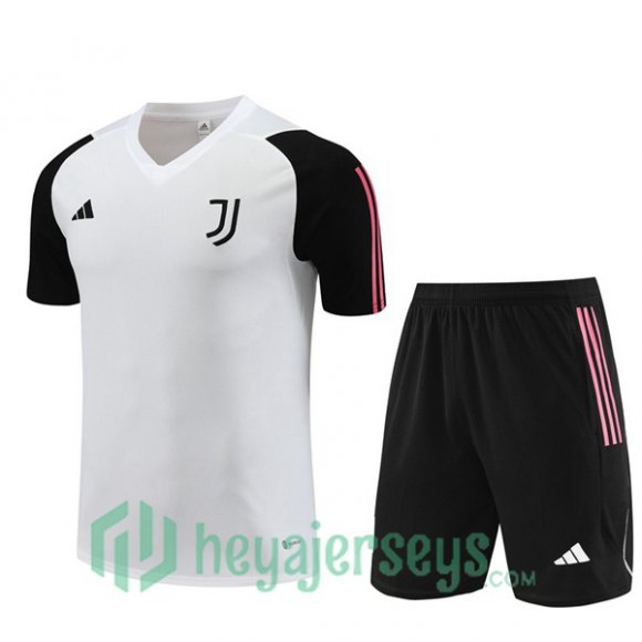 Juventus Training T Shirt + Shorts White 2023/2024