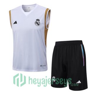 Real Madrid Soccer Vest + Shorts White 2023/2024