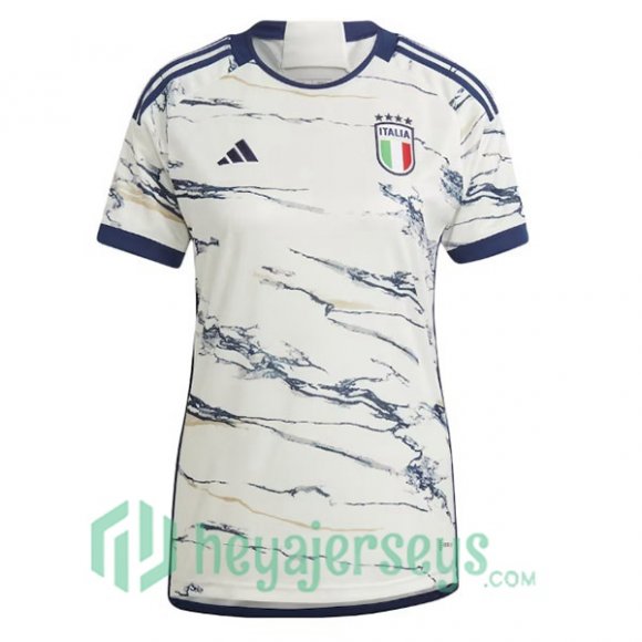 Italy Womens Soccer Jersey Away White 2023/2024