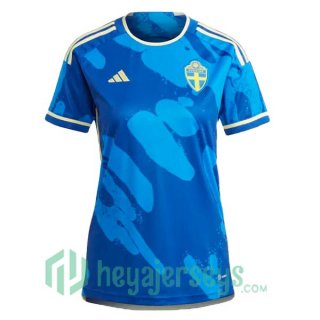 Sweden Womens Soccer Jersey Away Blue 2023/2024