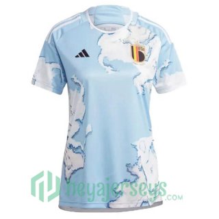 Belgium Womens Soccer Jersey Away Blue 2023/2024