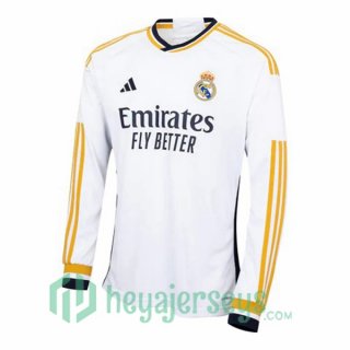 Real Madrid Soccer Jersey Home Long Sleeve White 2023/2024