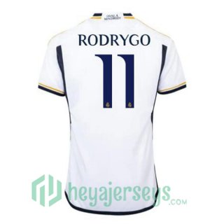 Real Madrid (Rodrygo 11) Soccer Jersey Home White 2023/2024