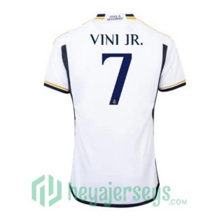 Real Madrid (Vini Jr. 7) Soccer Jersey Home White 2023/2024