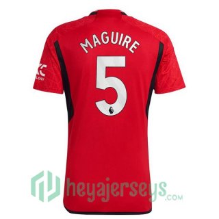Manchester United (Maguire 5) Soccer Jersey Home Red 2023/2024