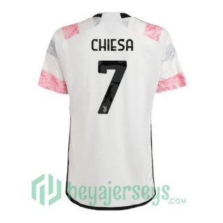 Juventus (CHIESA 7) Soccer Jersey Away White 2023/2024