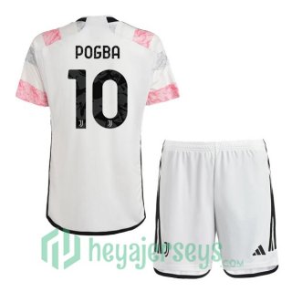 Juventus (POGBA 10) Kids Soccer Jersey Away White 2023/2024
