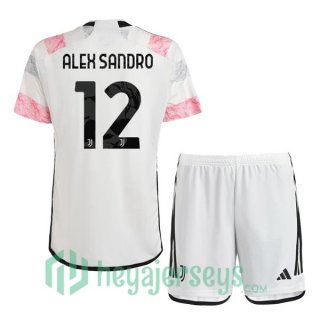 Juventus (ALEX SANDRO 12) Kids Soccer Jersey Away White 2023/2024