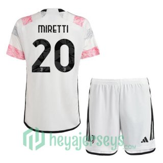 Juventus (MIRETTI 20) Kids Soccer Jersey Away White 2023/2024