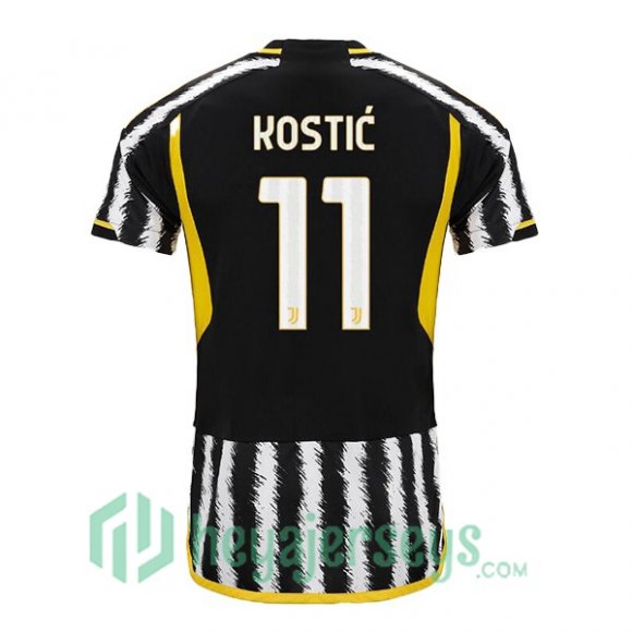 Juventus (KOSTIĆ 11) Soccer Jersey Home Black White 2023/2024