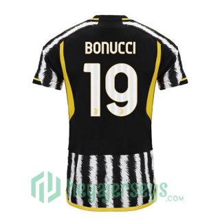 Juventus (BONUCCI 19) Soccer Jersey Home Black White 2023/2024