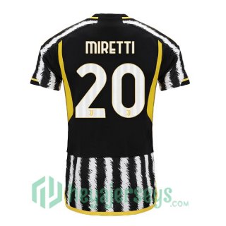 Juventus (MIRETTI 20) Soccer Jersey Home Black White 2023/2024
