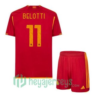 AS Roma (BELOTTI 11) Kids Soccer Jersey Home Red 2023/2024
