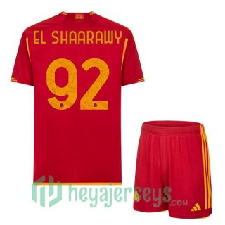 AS Roma (EL SHAARAWY 92) Kids Soccer Jersey Home Red 2023/2024