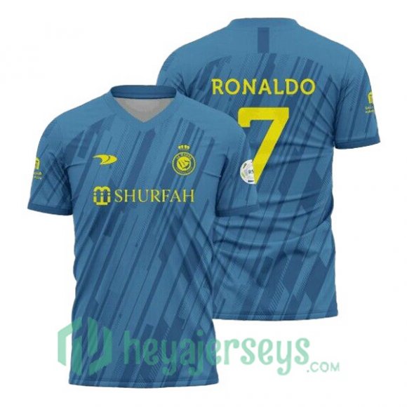 Al-Nassr FC (RONALDO 7) Soccer Jersey Away Blue 2022/2023