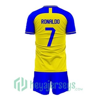 Al-Nassr FC (RONALDO 7) Kids Soccer Jersey Home Yellow 2022/2023