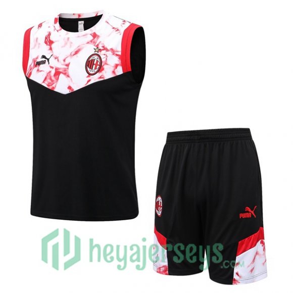 AC Milan Soccer Vest + Shorts Black White 2022/2023