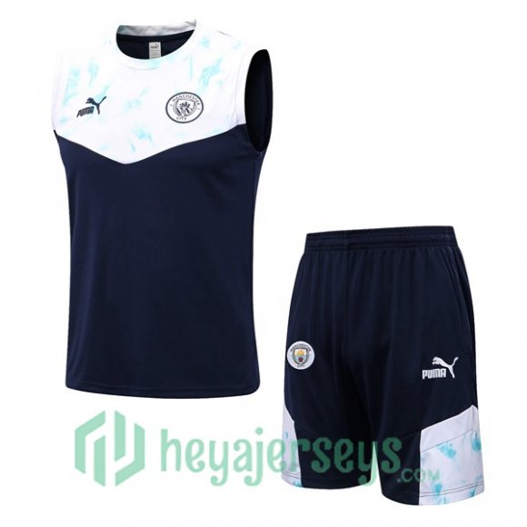 Manchester City Soccer Vest + Shorts Blue White 2022/2023