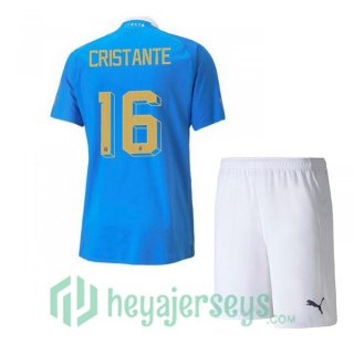 Italy（Cristante 16）Kids Home Jersey Blue 2023/2023