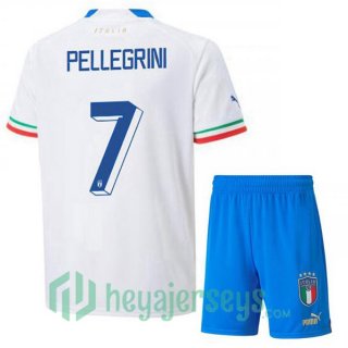 Italy (Pellegrini 7) Kids Away Jersey White 2023/2023