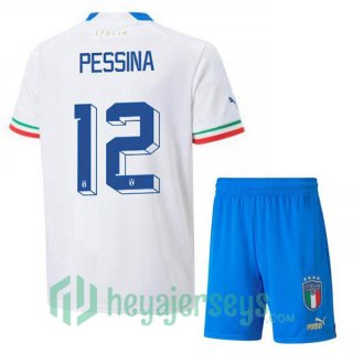 Italy (Pessina 12) Kids Away Jersey White 2023/2023