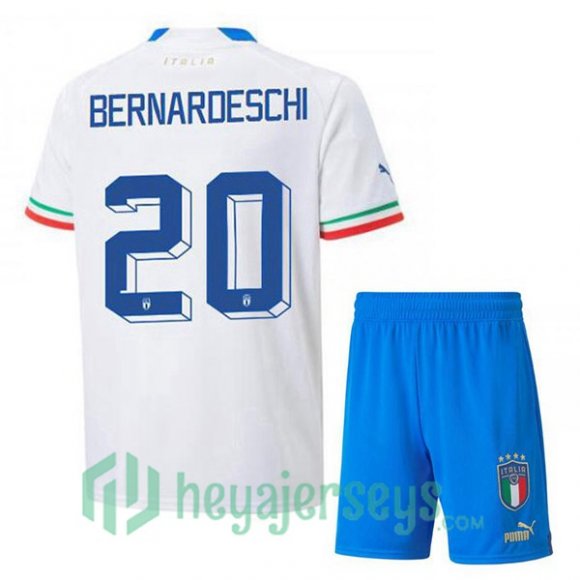 Italy (Bernardeschi 20) Kids Away Jersey White 2023/2023
