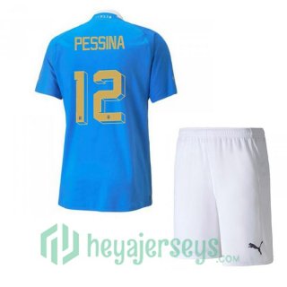 Italy（Pessina 12）Kids Home Jersey Blue 2023/2023