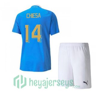 Italy（Chiesa 14）Kids Home Jersey Blue 2023/2023