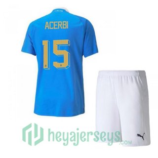 Italy（Acerbi 15）Kids Home Jersey Blue 2023/2023