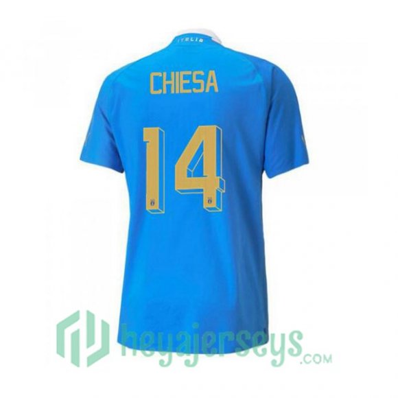 Italy（Chiesa 14）Home Jersey Blue 2023/2023