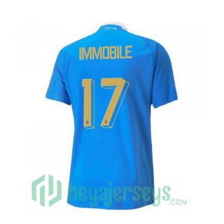 Italy（Immobile 17）Home Jersey Blue 2023/2023