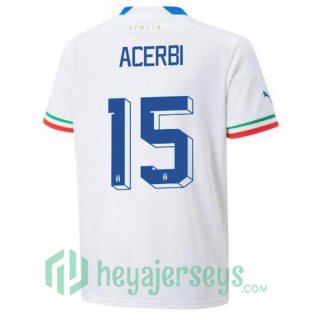 Italy (Acerbi 15) Away Jersey White 2023/2023