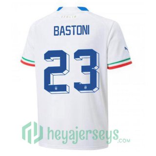Italy (Bastoni 23) Away Jersey White 2023/2023