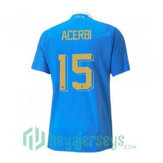 Italy（Acerbi 15）Home Jersey Blue 2023/2023