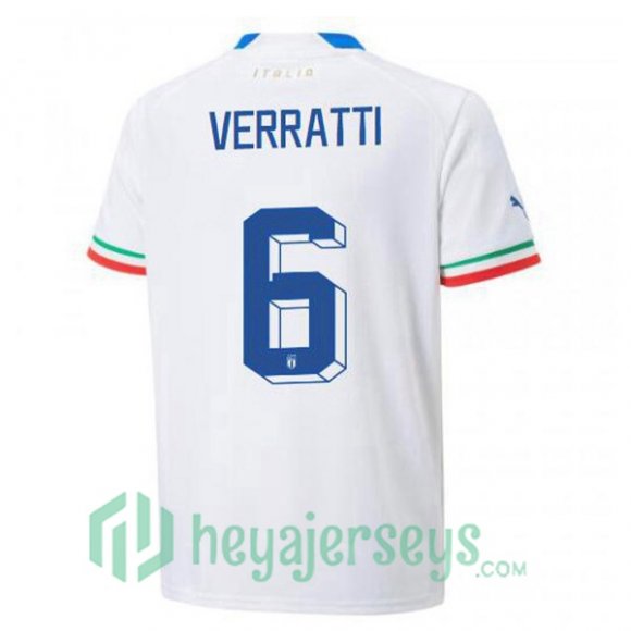Italy (Verratti 6) Away Jersey White 2023/2023