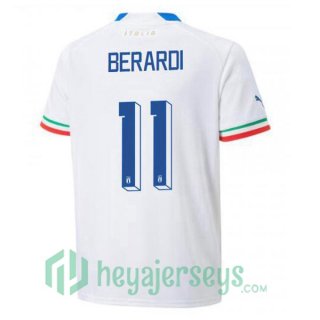 Italy (Berardi 11) Away Jersey White 2023/2023