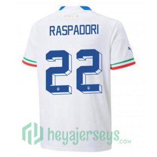 Italy (Raspadori 22) Away Jersey White 2023/2023