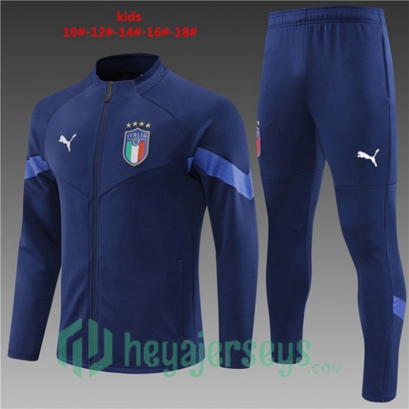 Italy Kids Training Jacket Suit Royal Blue 2022/2023