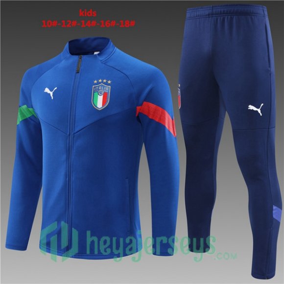 Italy Kids Training Jacket Suit Blue 2022/2023