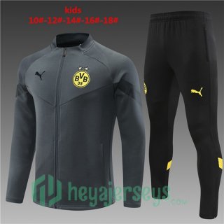 Borussia Dortmund Kids Training Jacket Suit Grey 2022/2023