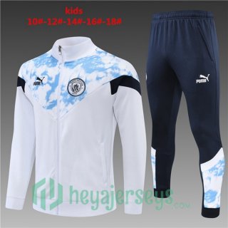 Manchester City Kids Training Jacket Suit White 2022/2023