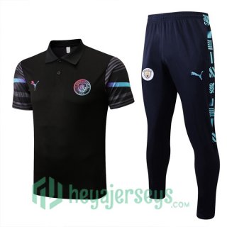 Manchester City Polo Jersey + Pants Black 2022/2023
