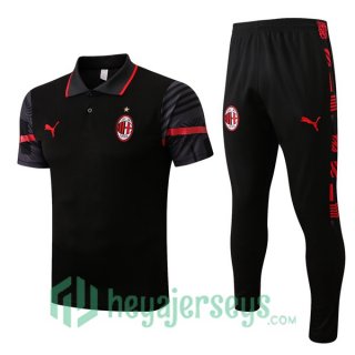 AC Milan Polo Jersey + Pants Black 2022/2023