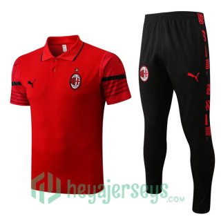 AC Milan Polo Jersey + Pants Red 2022/2023