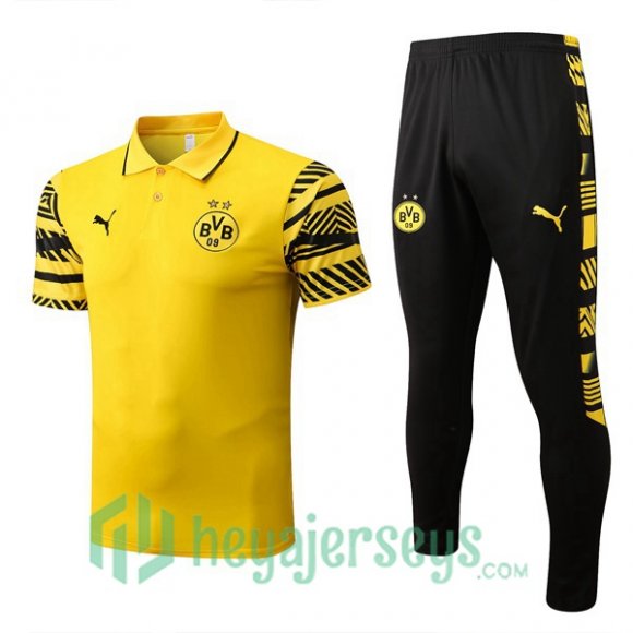 Borussia Dortmund Polo Jersey + Pants Yellow 2022/2023