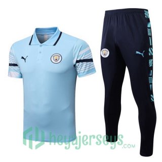 Manchester City Polo Jersey + Pants Blue 2022/2023
