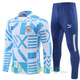 Manchester City Training Tracksuit Blue White 2022/2023
