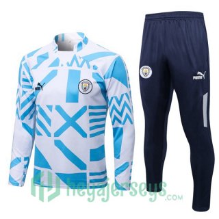 Manchester City Training Tracksuit White Blue 2022/2023
